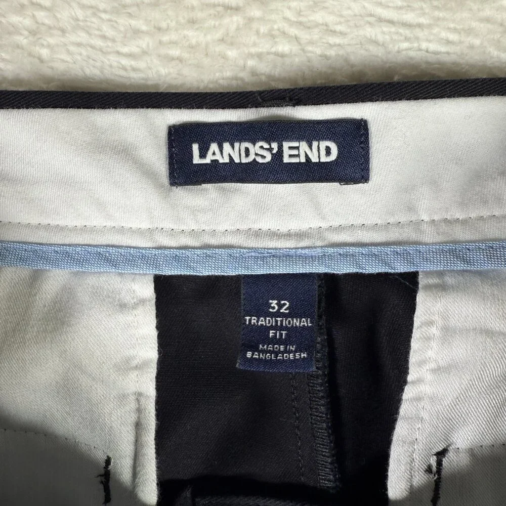 LANDS END Black Traditional‎ Fit Dress Pants Size 32